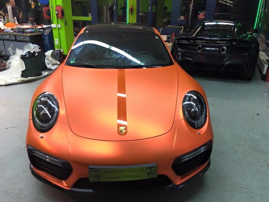 Porsche 911 Turbo Mk II Orange Chrome by Print Tech '2016